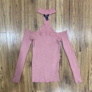 Off the shoulder long sleeve with choker detail